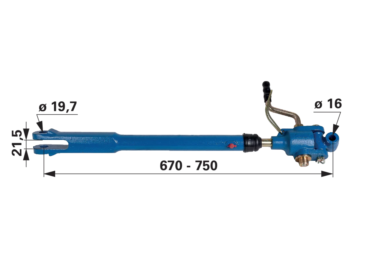 Hubstrebe 670-750 mm Außengewinde 3/4 Zoll UNC NH für Dreipunktanbau