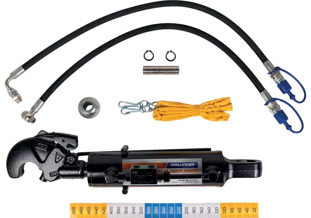 Oberlenker hydraulisch, Kat. 3/2, 607-867 mm, mit Haken, ohne Gabelkopf Premium Druckkraft 11.445 N Prillinger Premium