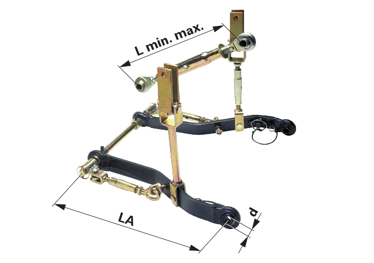 Dreipunktkit Oberlenker 340-480 mm Unterlenkerarm 12 x 50 x 500 mm, Hebekraft ca. 550 kg passend für Iseki GartenShop24 - Hochwertige Gartengeräte