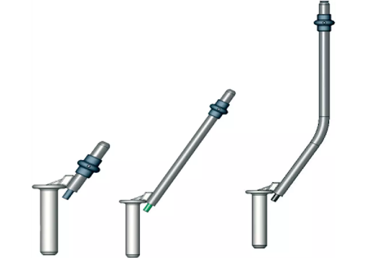 Einhandstecker gebogen, AD 31 mm, Länge 717 mm Scharmüller