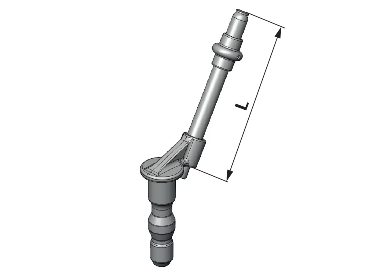 Einhandstecker gerade, AD 38 mm, Grifflänge 225 mm Scharmüller
