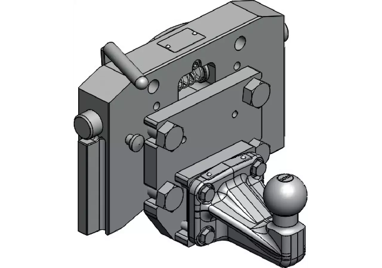 Adapterplatte mit PKW K50, 320 mm, M20 Höhe 190 mm Scharmüller