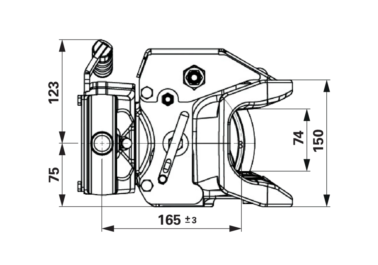 Zugmaul höhenverstellbar, automatisch, 335 mm Scharmüller