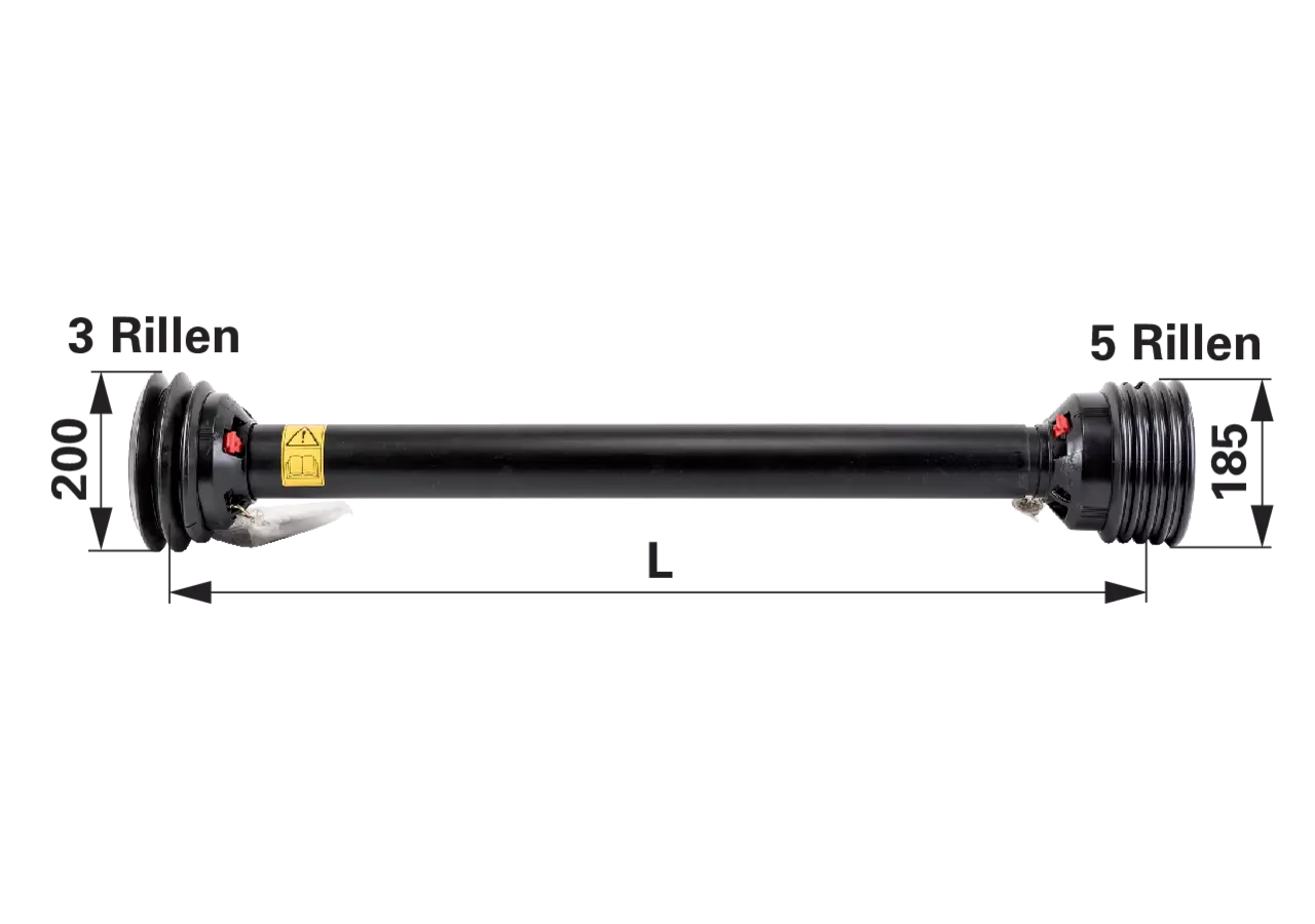 Gelenkwellenschutz Größe W3, für Weitwinkel, 1.210 mm ohne Laufringe Weasler