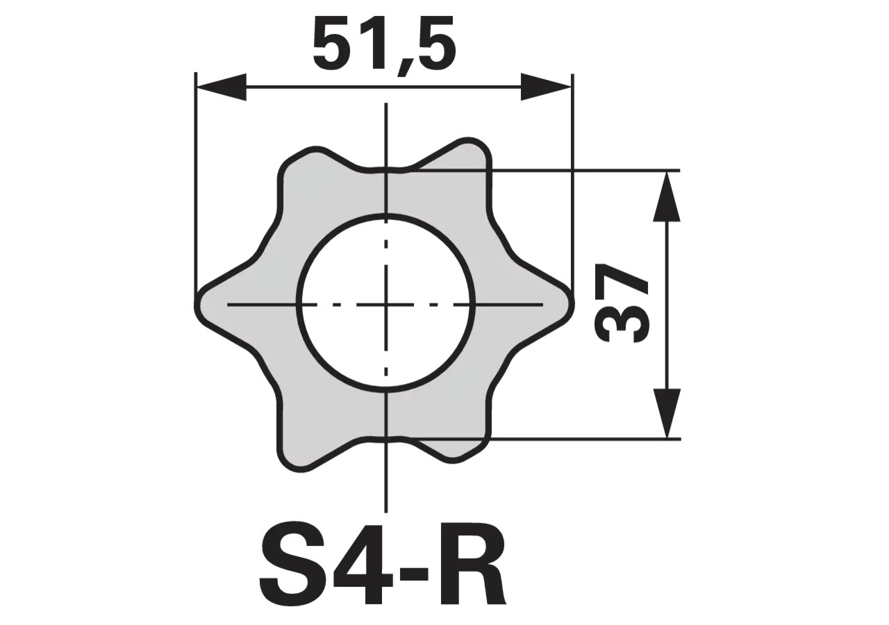 Profilrohr Sternprofil Rilsan S4, 51,5 mm, 1 Meter Weasler