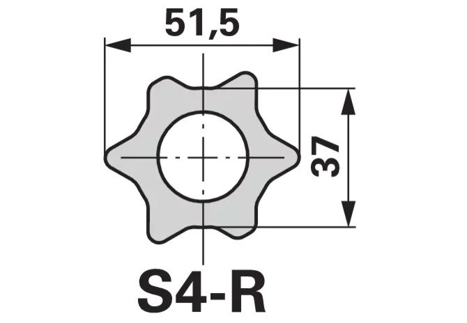 Profilrohr Sternprofil Rilsan S4, 51,5 mm, 1 Meter Weasler