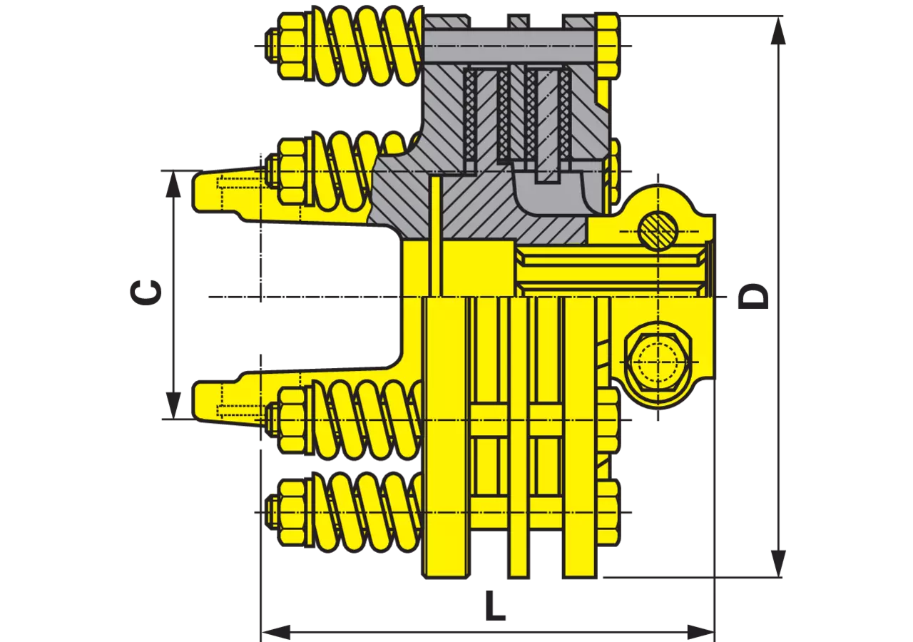 Reibscheibenkupplung AW35, 1 3/8-6, 1.250 Nm Weasler