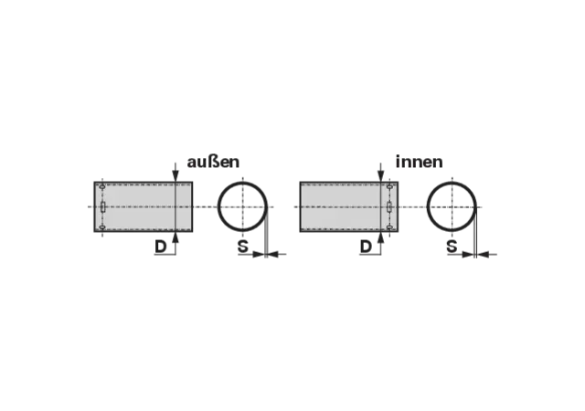 Schutzrohr A3, A4 innen, Länge 1.600 mm Bondioli & Pavesi