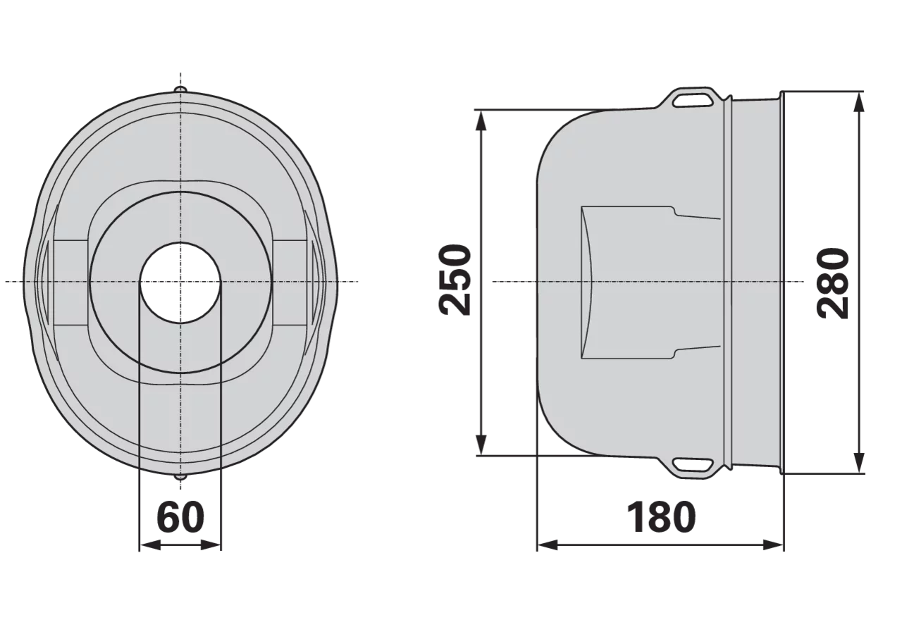 Schutztopf geräteseitig oval, 230 x 280 mm Bondioli & Pavesi