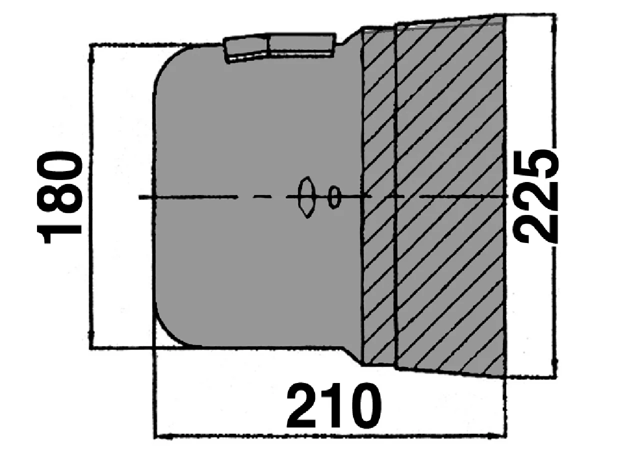 Schutztopf geräteseitig oval, 275 x 225 mm, mit Montageöffnung Weasler