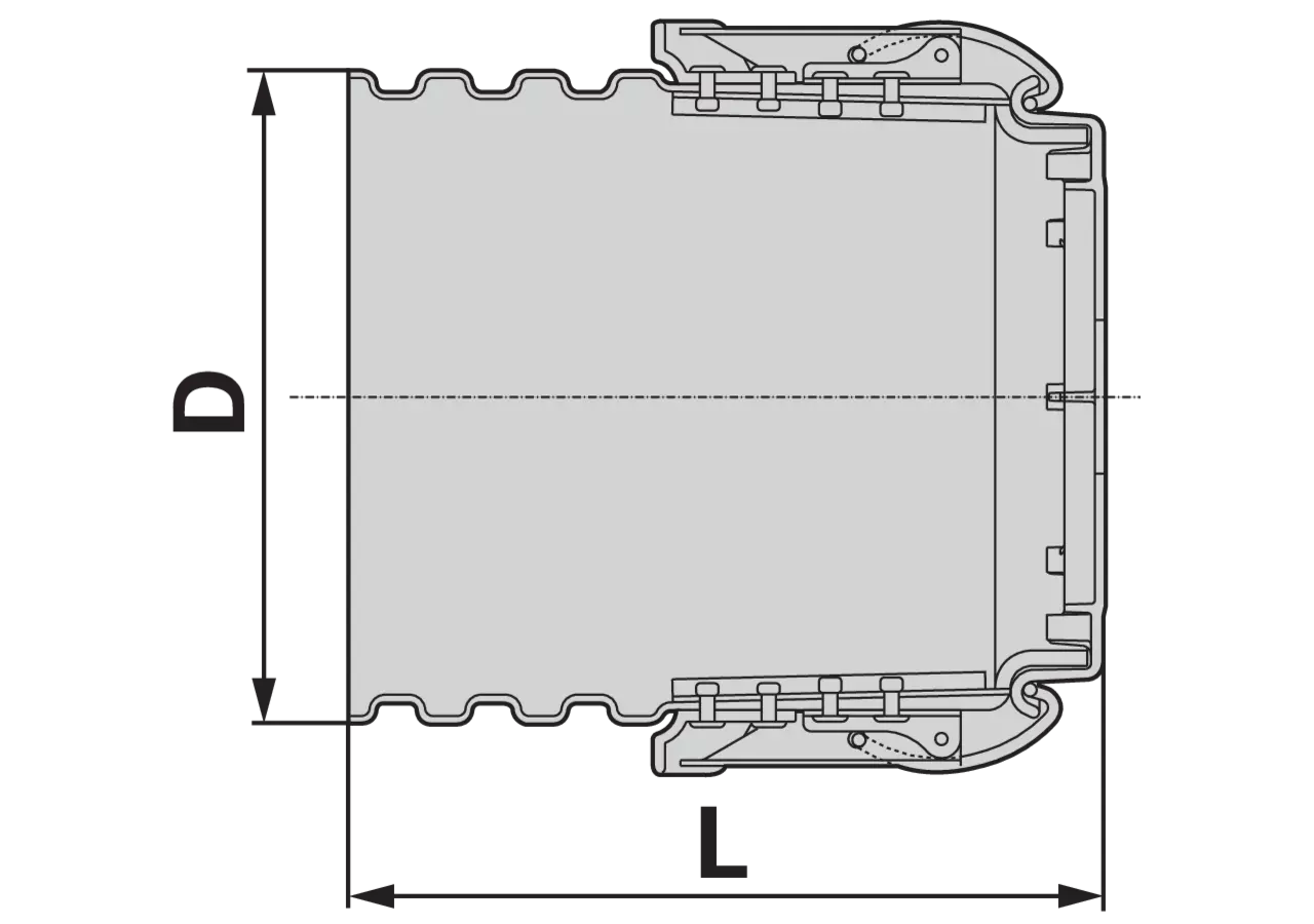 Schutztopf geräteseitig, Dm 210 mm, Länge 220 mm Bondioli & Pavesi