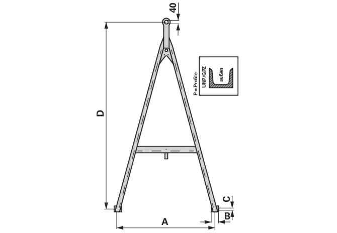 Zuggabel 2.100 x 980 mm GartenShop24