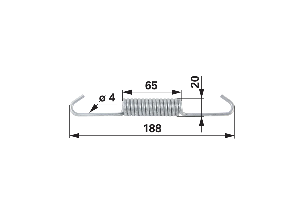 Zugfeder für Bremsbacken, 188 x 20 x 4 mm GartenShop24