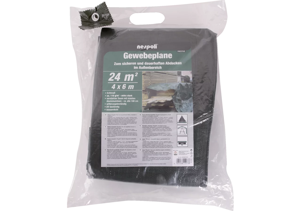 Abdeckplane Grün, 4 x 6 m ca. 110 g/m² GartenShop24