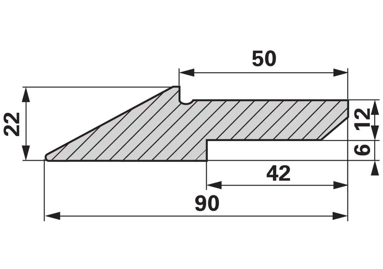 Schürfleiste Standard, 90 x 22 mm 1,05 Meter GartenShop24