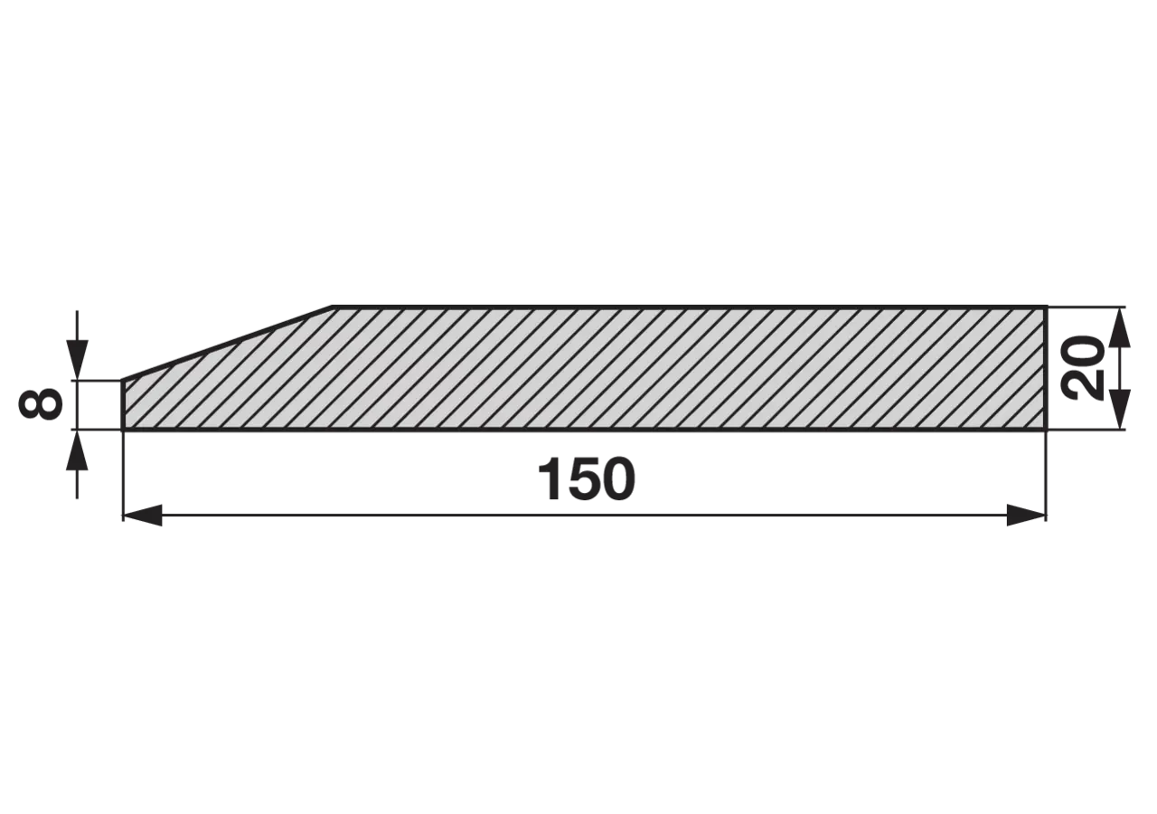 Schürfleiste Hardox 500, 150 x 20 mm, 3 m GartenShop24