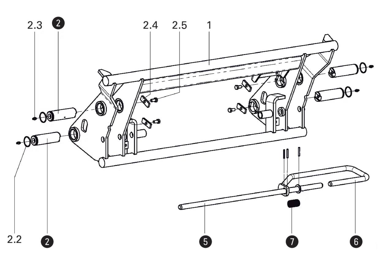 Hydrozylinder 80 x 45 mm, Länge 640-860 mm FZ 50 50.1, 3441970 Stoll