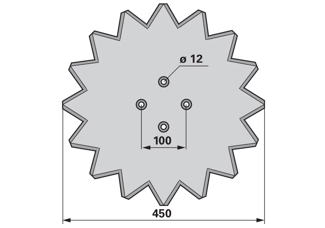 Sechscheibe gezahnt, AD 450 mm – passend für Kverneland 076409 GartenShop24