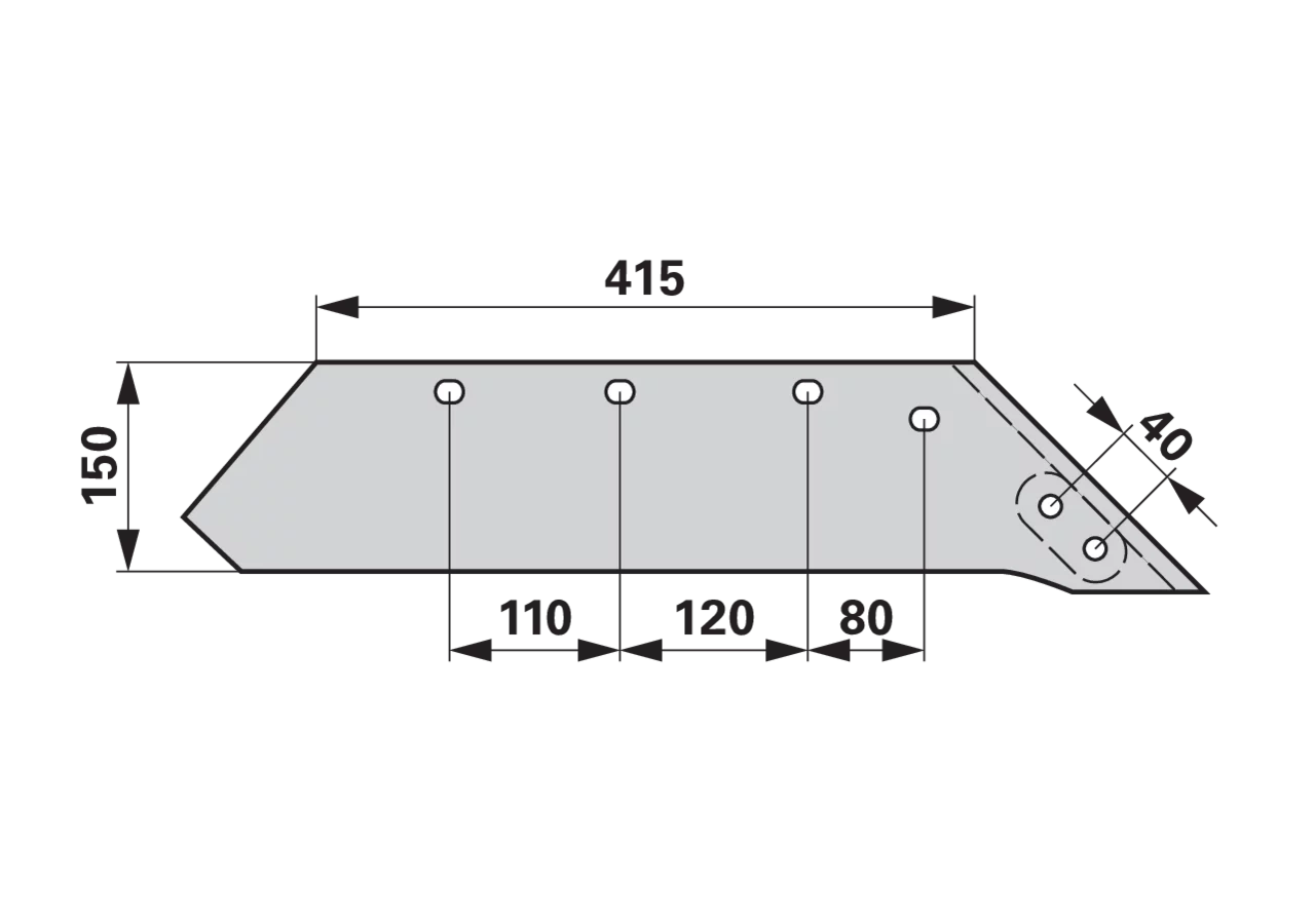 Wechselspitzschare rechts – passend für Kverneland 063015 Breite 150 mm Mölbro