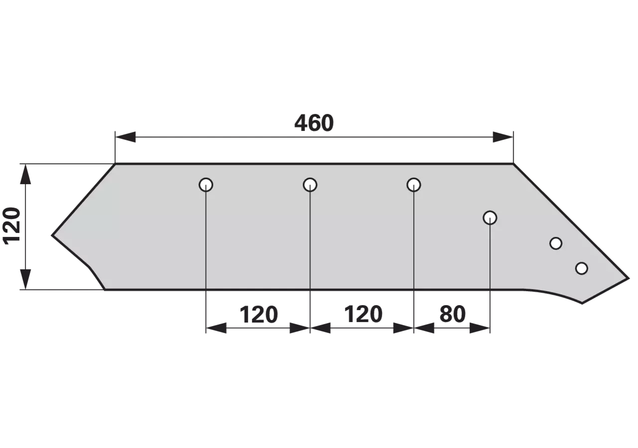 Wechselspitzschare rechts – passend für Kverneland 073080 Breite 120 mm Mölbro