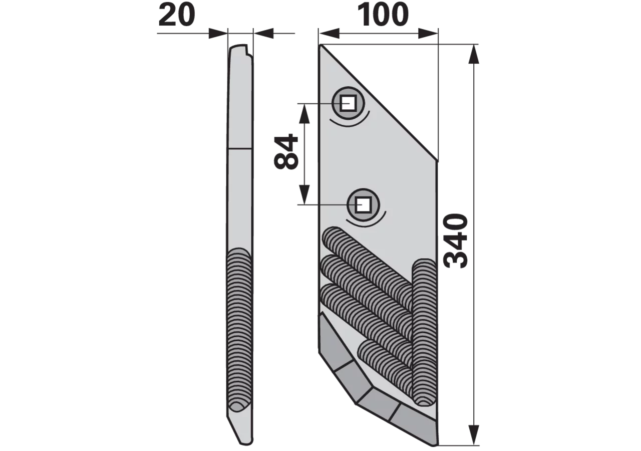 Scharspitze rechts – passend für Lemken 3364150 Ausführung Hartmetall Agricarb Hersteller-Nr. PBL4054N-RD GartenShop24
