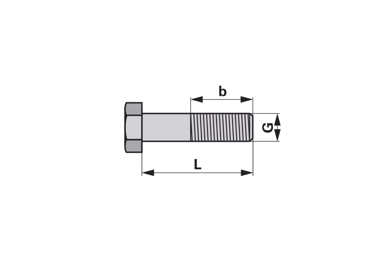 Abscherschraube M16 x 90 mm Güte 8.8 mit Mutter GartenShop24