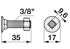 Pflugschraube Vierkant, 3/8 Zoll x 35 mm, Güte 8.8 mit Mutter GartenShop24