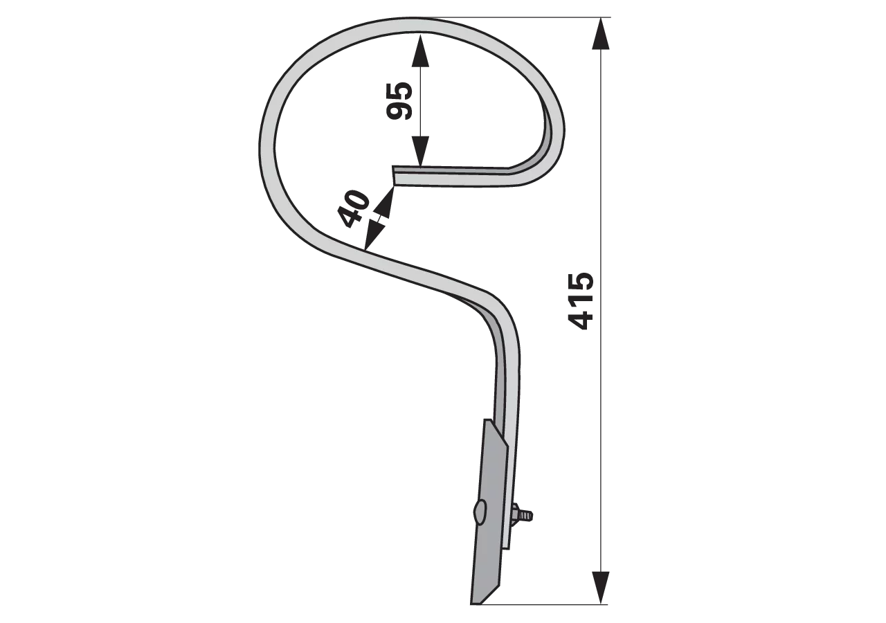 Garezinke gebogen, 32 x 10 x 400 mm Einbauhöhe 305 mm, mit Schare GartenShop24
