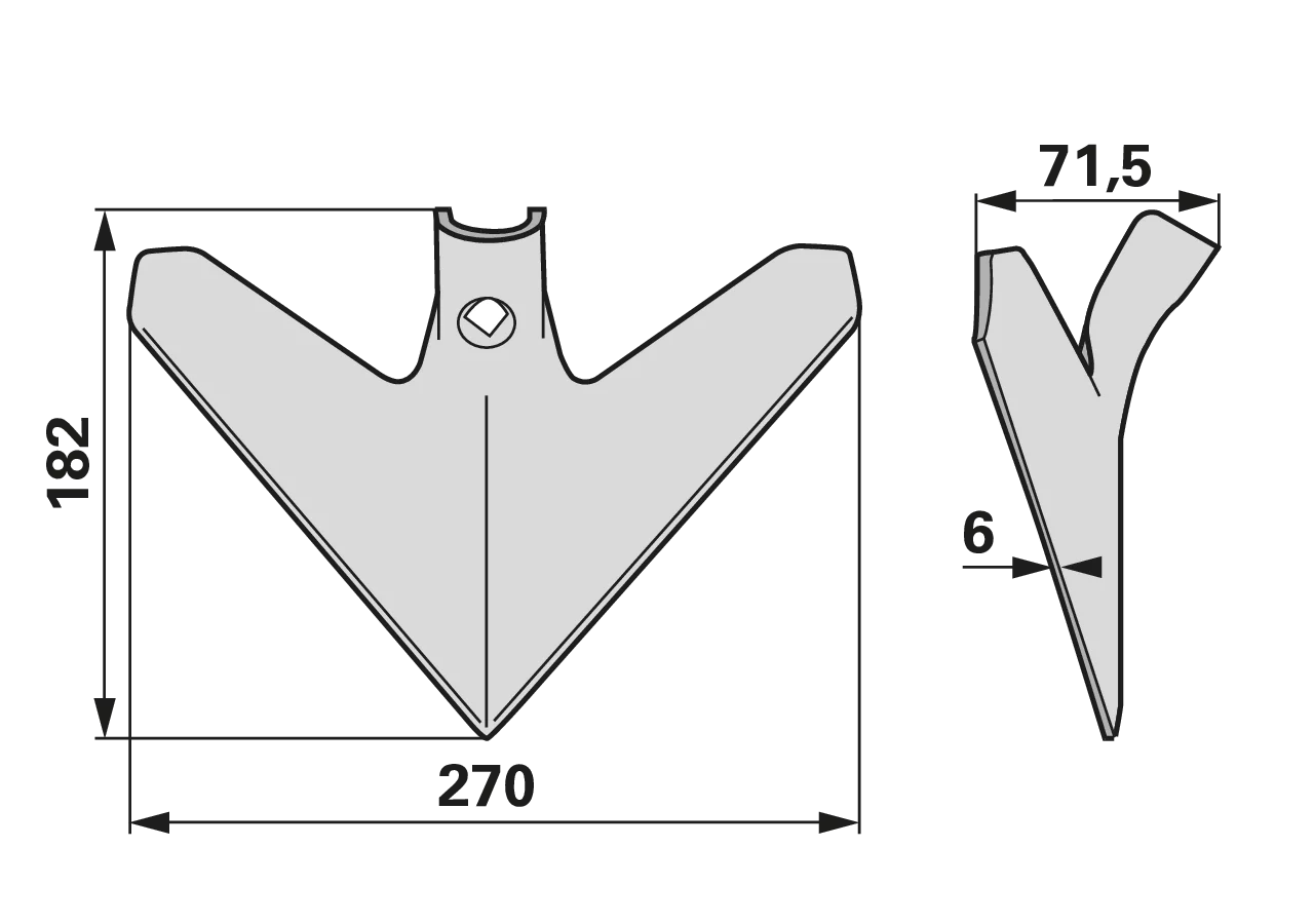 Gänsefußschare 270 x 6 mm – passend für Saturn 40410-03-057 GartenShop24