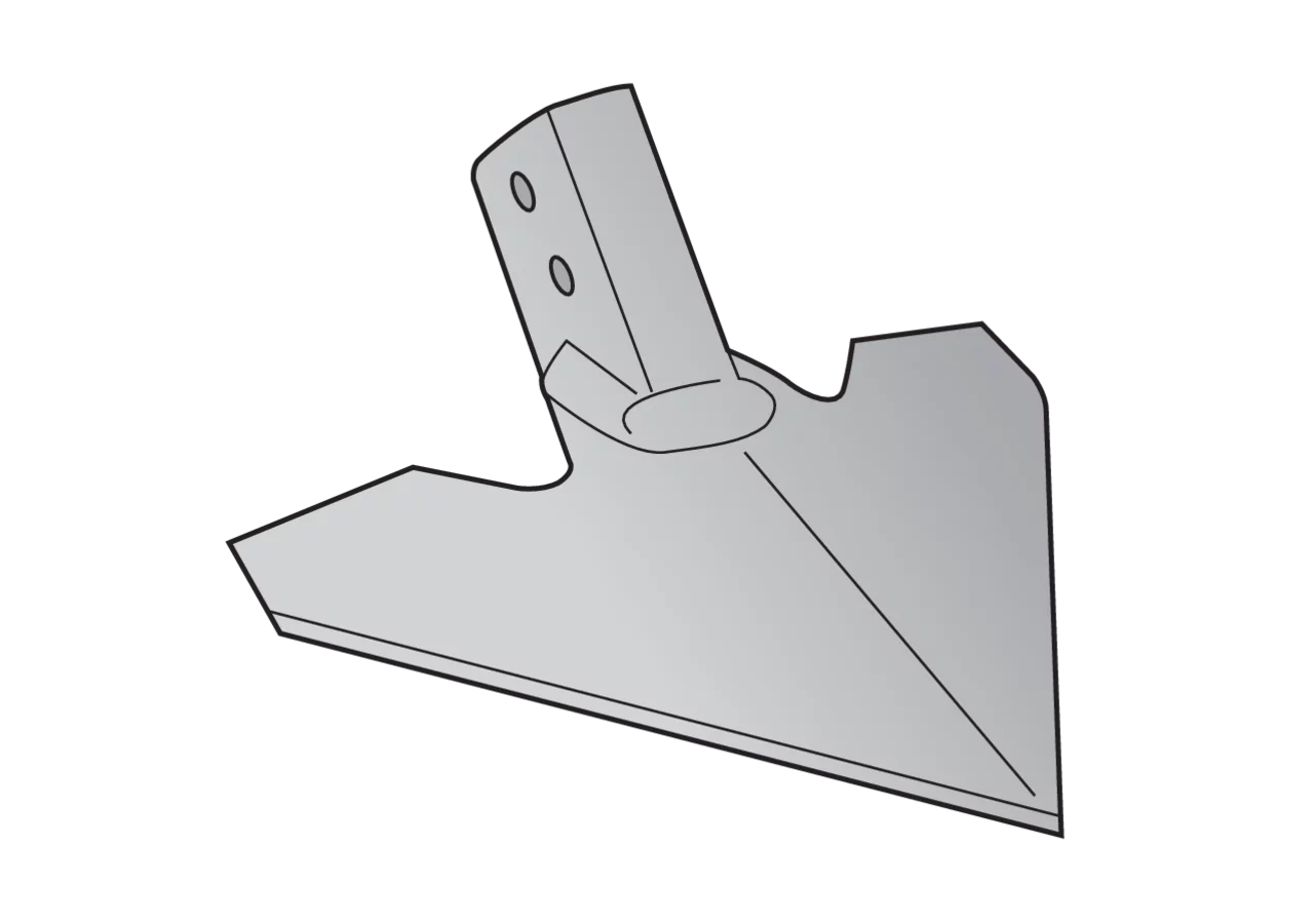 Hackschare 150 mm Arbeitsbreite 47 mm Höhe – Ansicht von vorne
