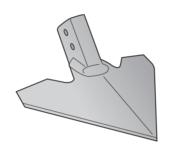 Hackschare 150 mm Arbeitsbreite 47 mm Höhe – Detail Lochabstand 16 mm