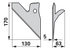 Halbschare rechts 130 x 5 mm – Hackschar für Hackgeräte, Arbeitsbreite 130 mm