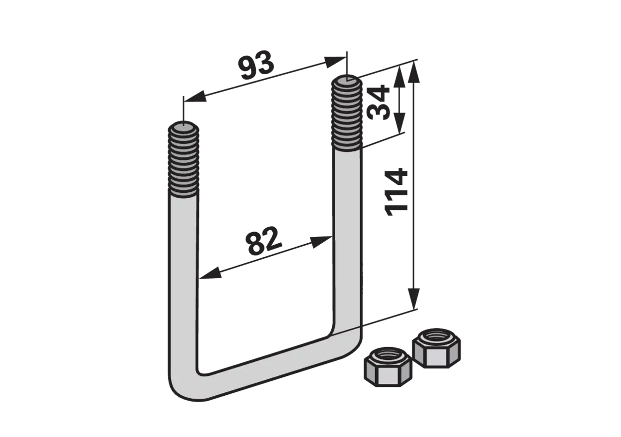 Bügelschraube 114 x 82 mm, M 12 GartenShop24