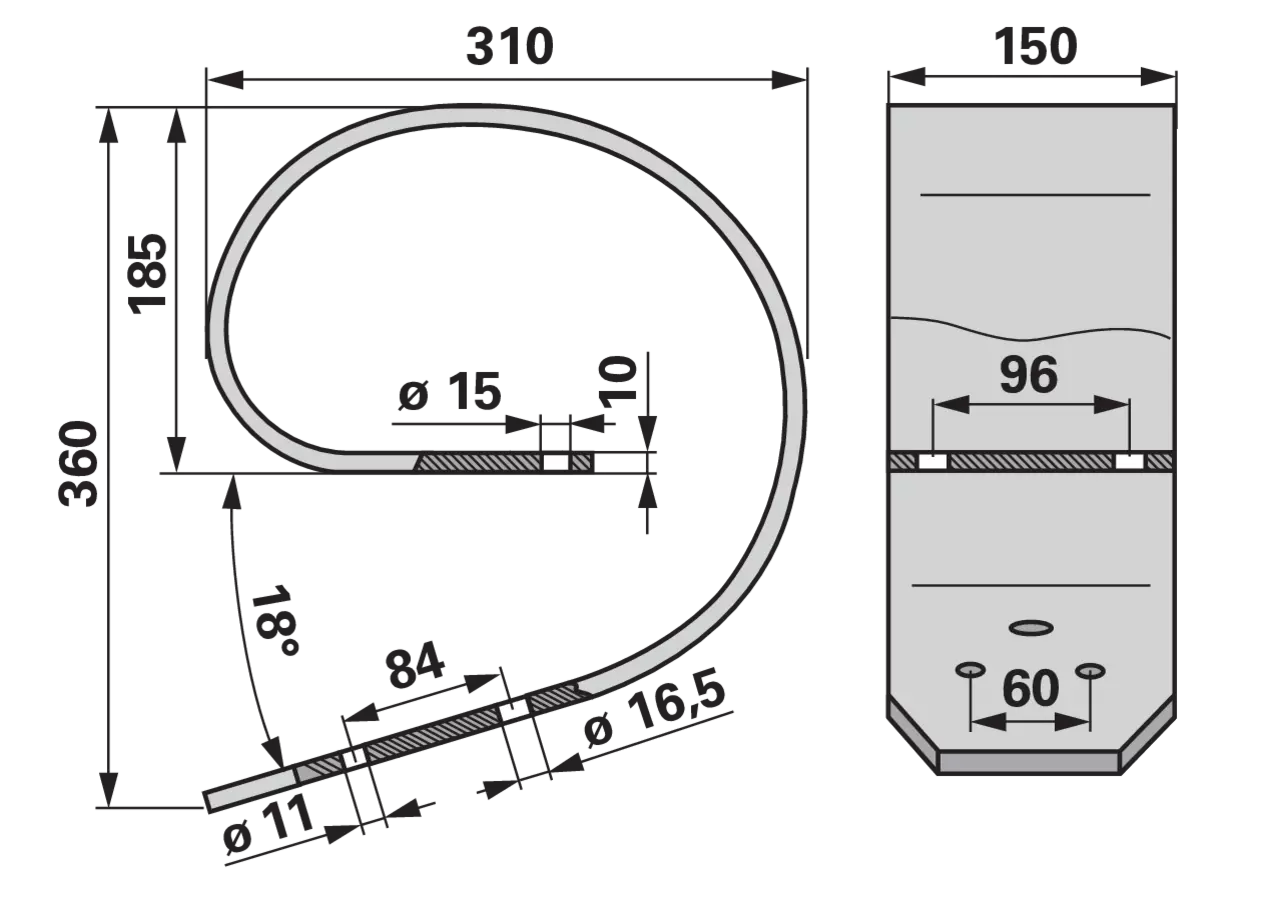 Oberfeder 150 x 10 mm GartenShop24