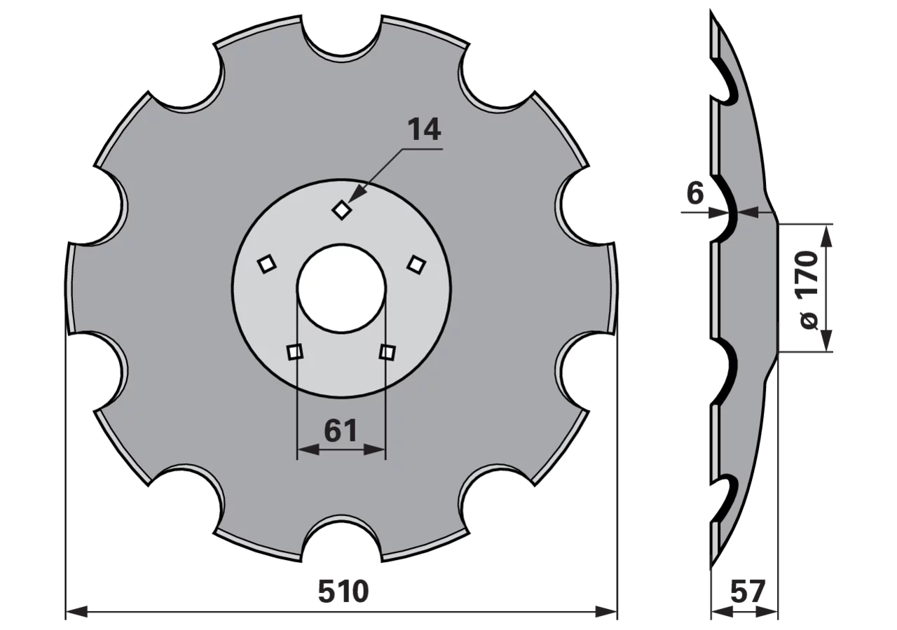 Eggenscheibe gezahnt AD 510 5 Loch S=6 GartenShop24