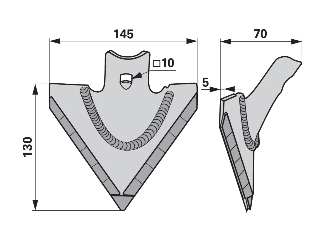 Gänsefußschar Hartmetall Breite: 150mm Universal passend AgriCarb