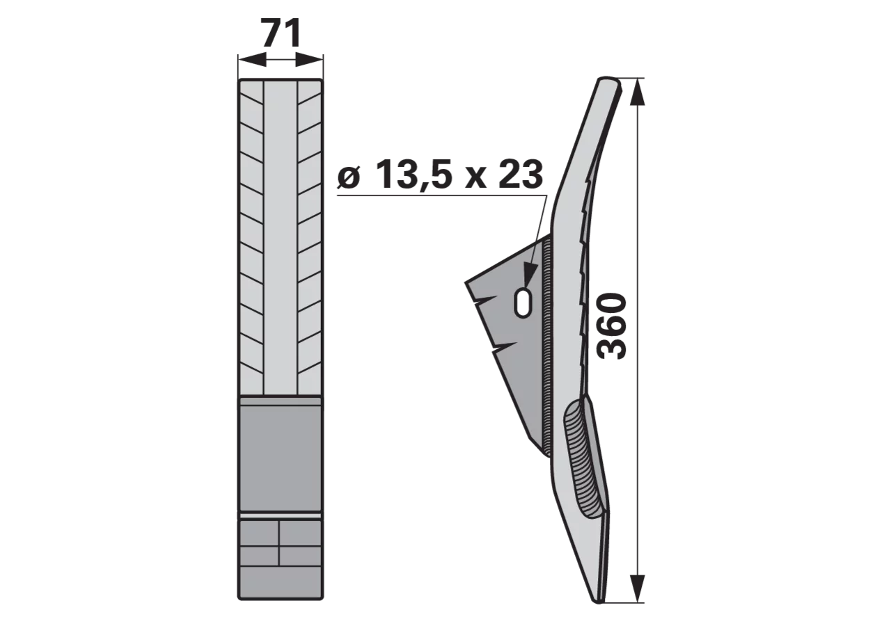 Scharspitze Hartmetall amstelle von Farmet 4010763 AgriCarb