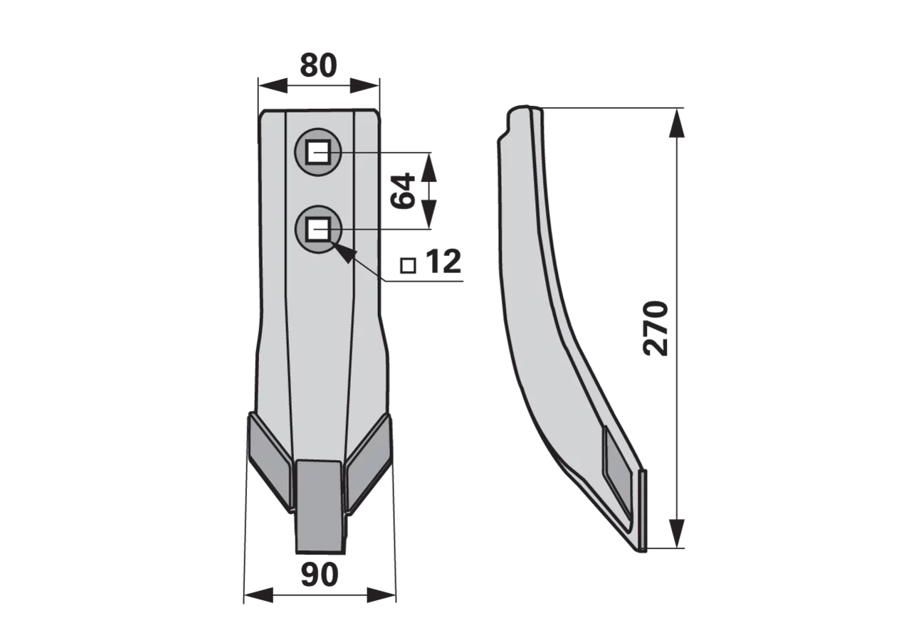 Scharspitze Hartmetall – passend für Bednar KM060427 AgriCarb