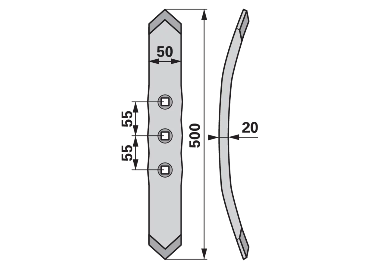Vorschare – passend für Väderstad 447152-1 Arbeitsbreite 50 mm iQparts