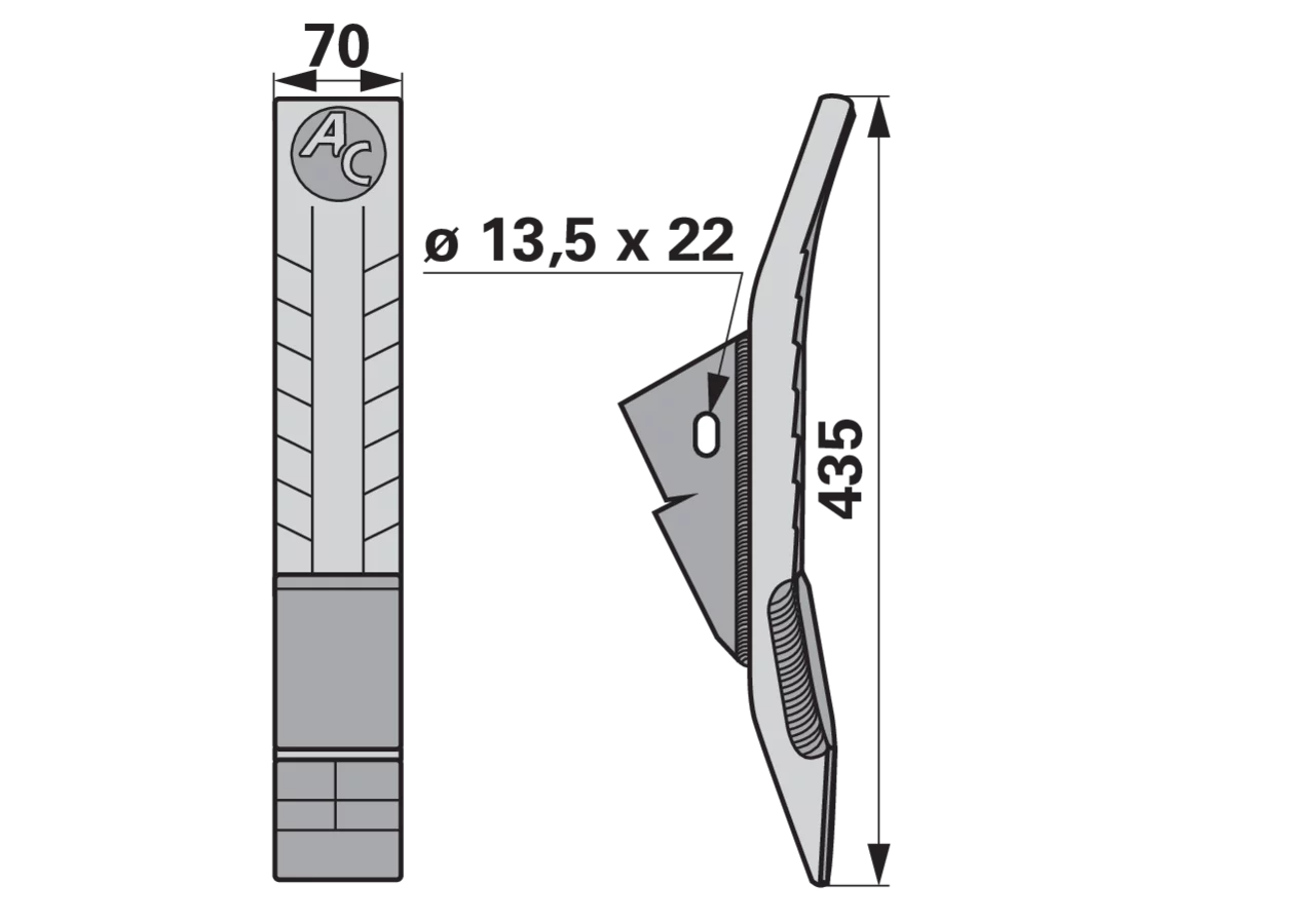 Scharspitze Hartmetall – passend für Bednar KM060171 AgriCarb