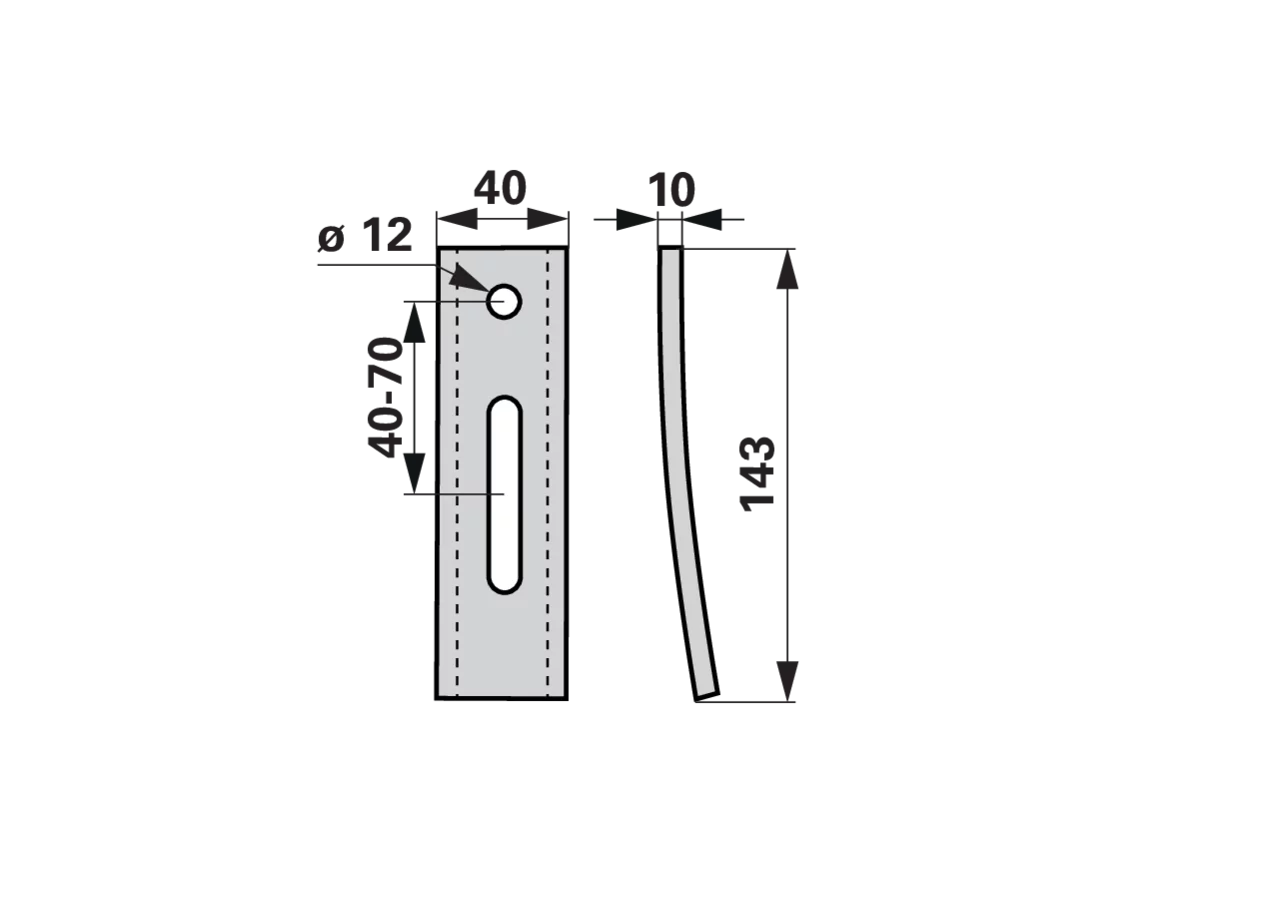 Adapter 143 x 40 x 10 mm, für Scharspitze AgriCarb