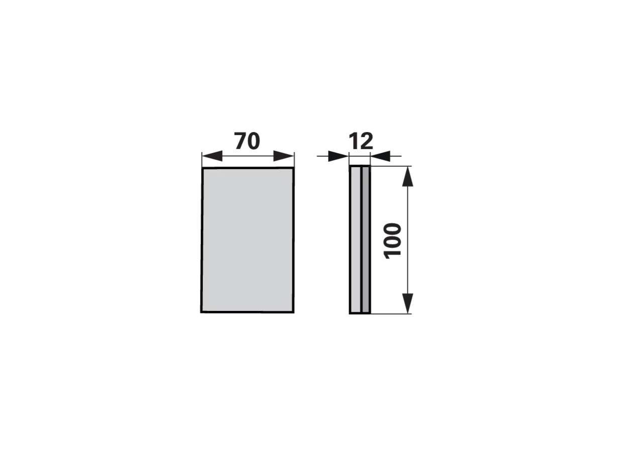 Verschleiβplatte 100 x 70 x 12 mm AgriCarb