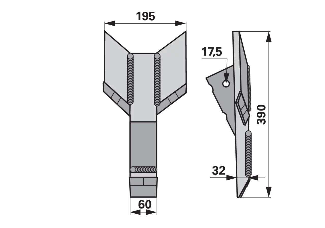 Scharspitze Hartmetall – passend für Unia 1435/30-200/0 AgriCarb