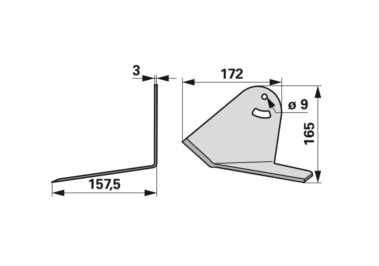 Winkelmesser links Steketee 405795 – Ersatzausführung, 172×157,5×165 mm, Stärke 3 mm