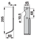 Bogenmesser links Benassi 37423 – Detailansicht Bohrung 10,5 mm, Stärke 6 mm