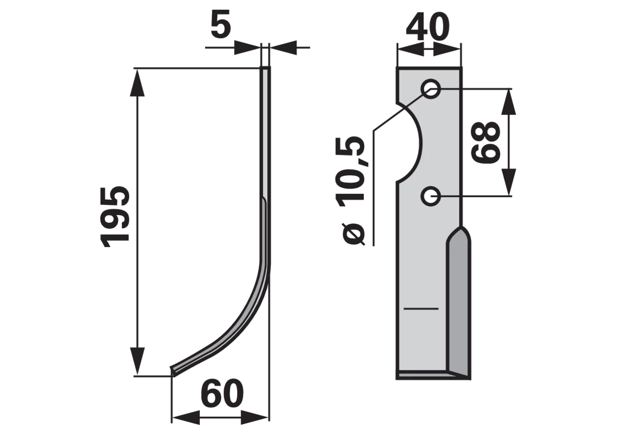 Bogenmesser links anstelle von Benassi RL319 GartenShop24 - Hochwertige Gartengeräte