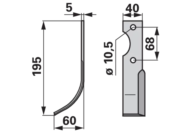 Bogenmesser links anstelle von Benassi RL319 GartenShop24 - Hochwertige Gartengeräte