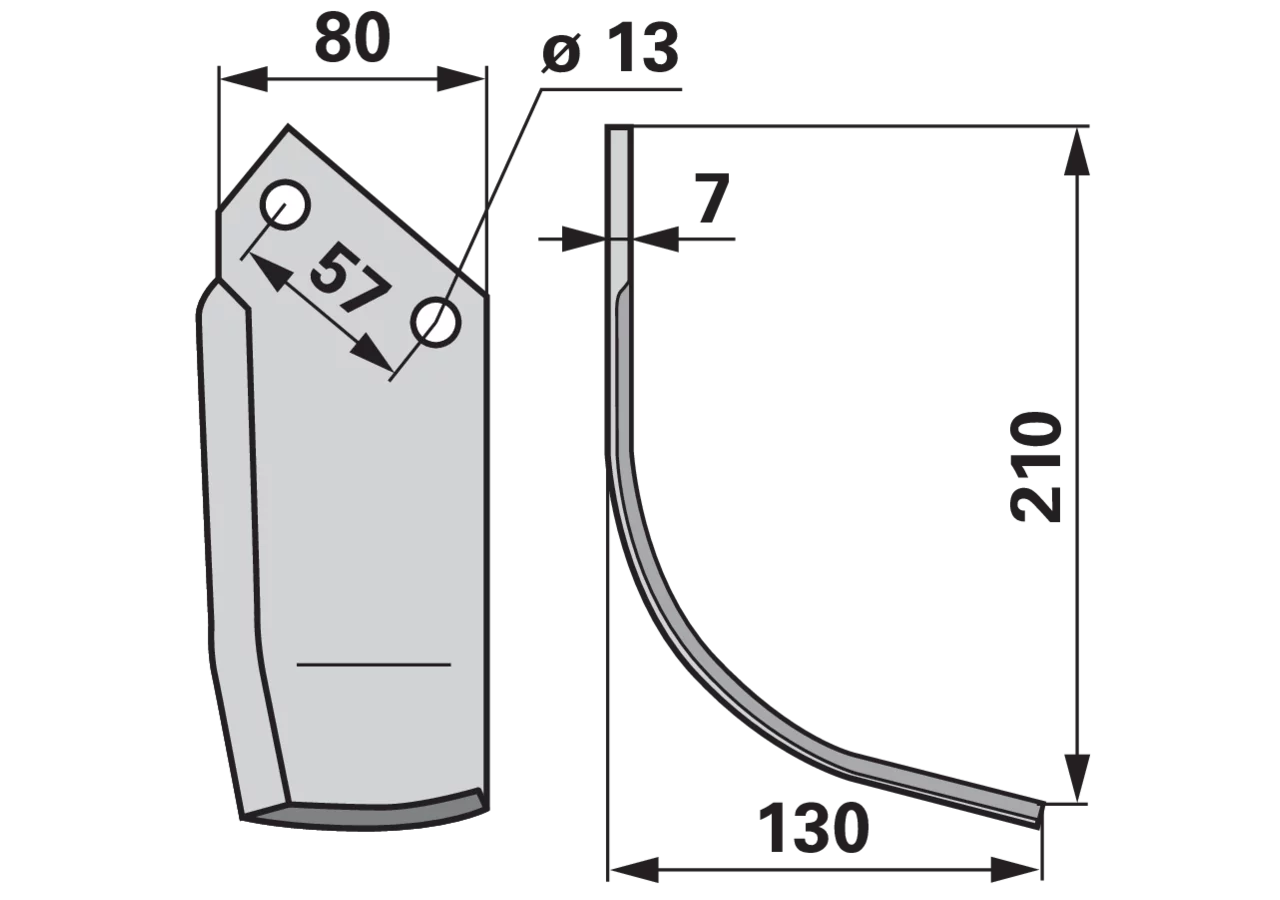 Bogenmesser rechts, passend für Howard 994981 GartenShop24 - Hochwertige Gartengeräte