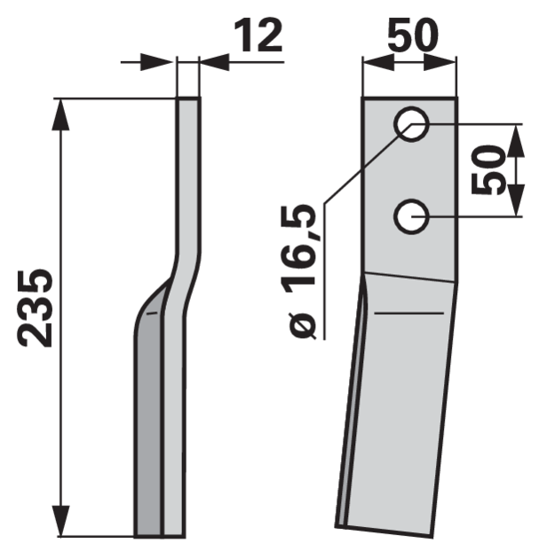 Fräsmesser links anstelle von Howard 762406 GartenShop24 - Hochwertige Gartengeräte