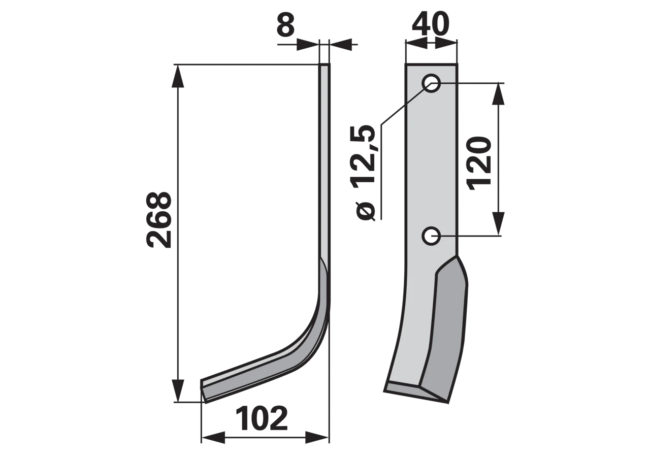 Bogenmesser links anstelle von Krone 034109.0 GartenShop24 - Hochwertige Gartengeräte
